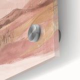 Abstract landscape wall art featuring vibrant colors and fluid shapes, printed on acrylic glass, showcasing a modern artistic design ideal for contemporary home decor.