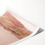 Abstract landscape wall art print showcasing vibrant colors and fluid shapes, perfect for modern home decor. It is rolled and ready for framing, highlighting its artistic elegance.