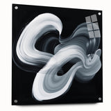 Minimalist Abstract Wall Art – Monochrome Motion Swirl