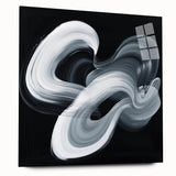 Minimalist Abstract Wall Art – Monochrome Motion Swirl