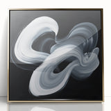 Minimalist Abstract Wall Art – Monochrome Motion Swirl