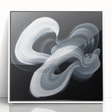 Minimalist Abstract Wall Art – Monochrome Motion Swirl