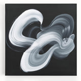 Minimalist Abstract Wall Art – Monochrome Motion Swirl