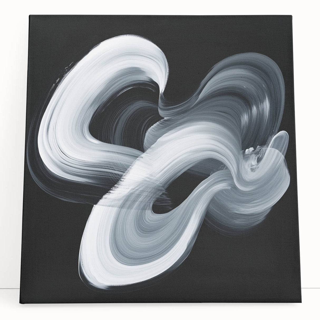 Minimalist Abstract Wall Art – Monochrome Motion Swirl