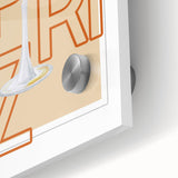 Large abstract wall art in muted earth tones on acrylic glass, ideal for dining room decor.