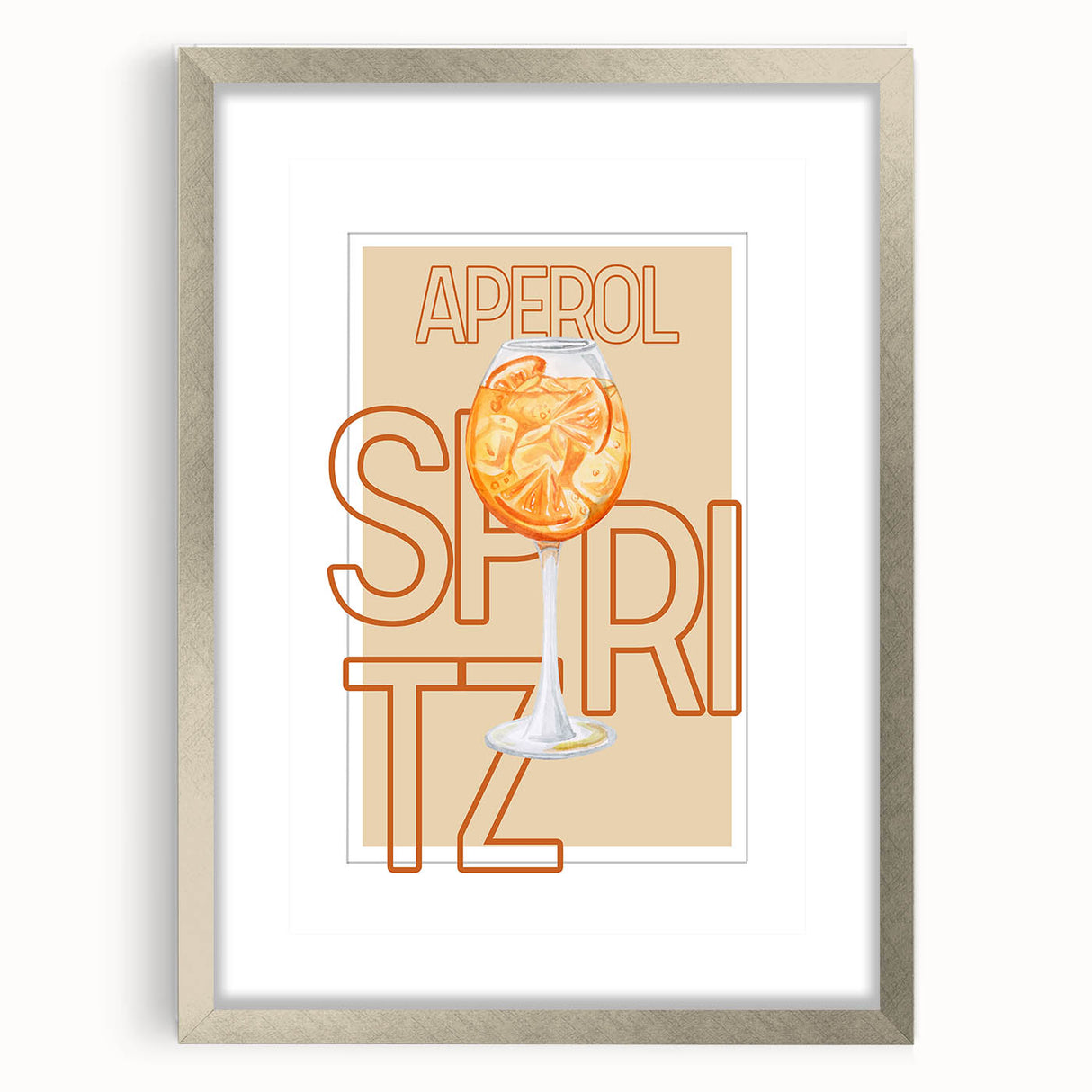 Textured abstract art print featuring swirling patterns in muted earth tones, framed with a silver mat.