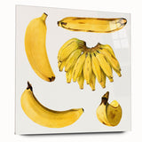 Large abstract wall art on acrylic featuring assorted fruits in vibrant colors, ideal for bedroom or dining room decor.