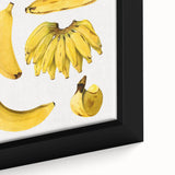 Close-up of extra large black wall art featuring colorful, textured fruits on framed canvas, ideal for living room decor.
