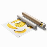 Extra large rolled print featuring an array of vibrant fruits, ideal for classy bathroom or large living room wall art.