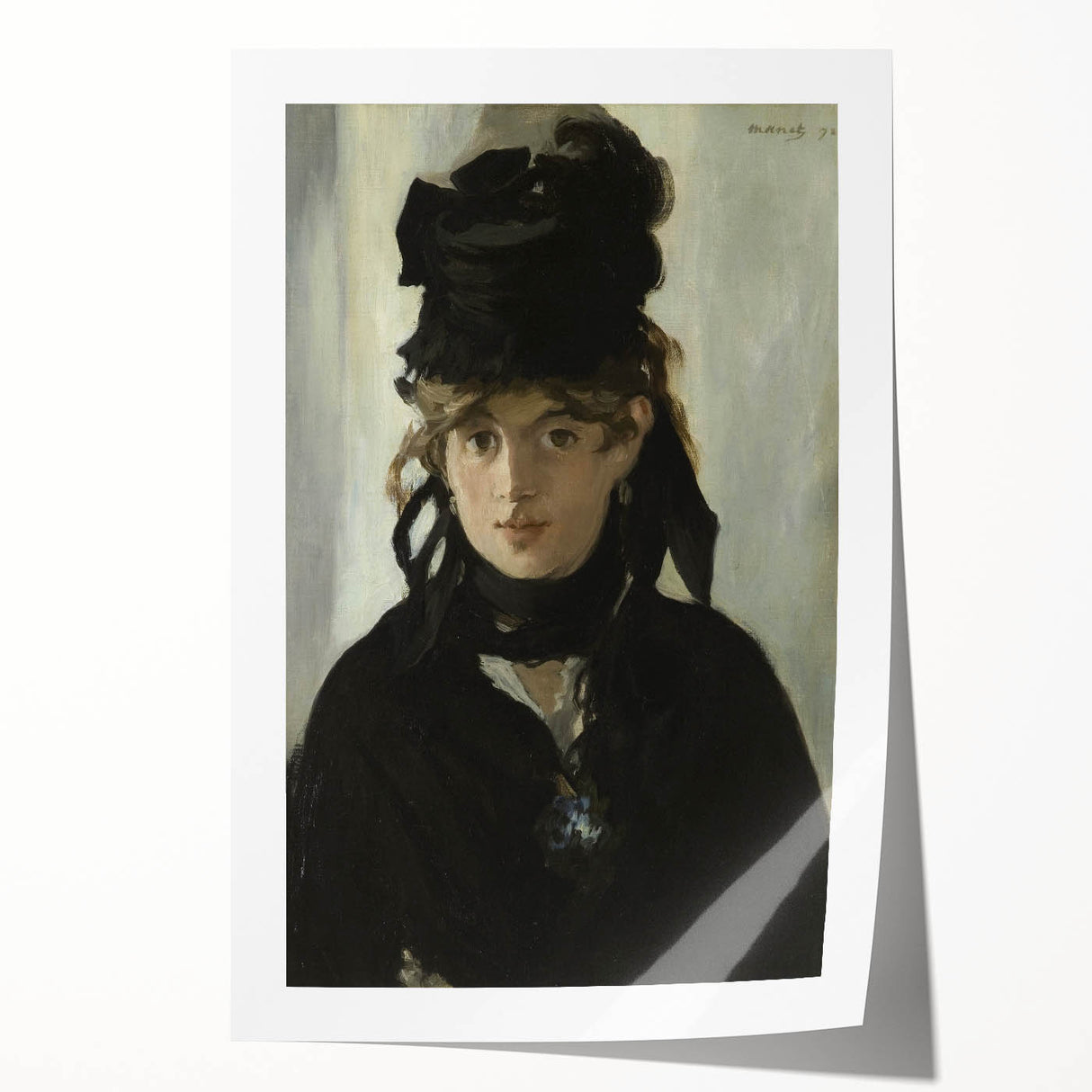 Berthe Morisot with a Bouquet - Impressionist Portrait by Manet