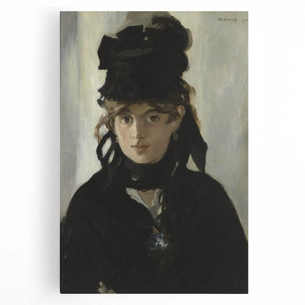 Berthe Morisot with a Bouquet - Impressionist Portrait by Manet