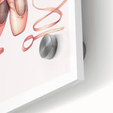 Floral Ballet Shoes Wall Print - Personalized Kids Art