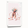Floral Ballet Shoes Wall Print - Personalized Kids Art