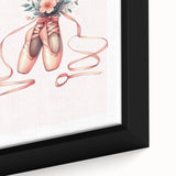 Floral Ballet Shoes Wall Print - Personalized Kids Art