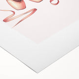 Floral Ballet Shoes Wall Print - Personalized Kids Art