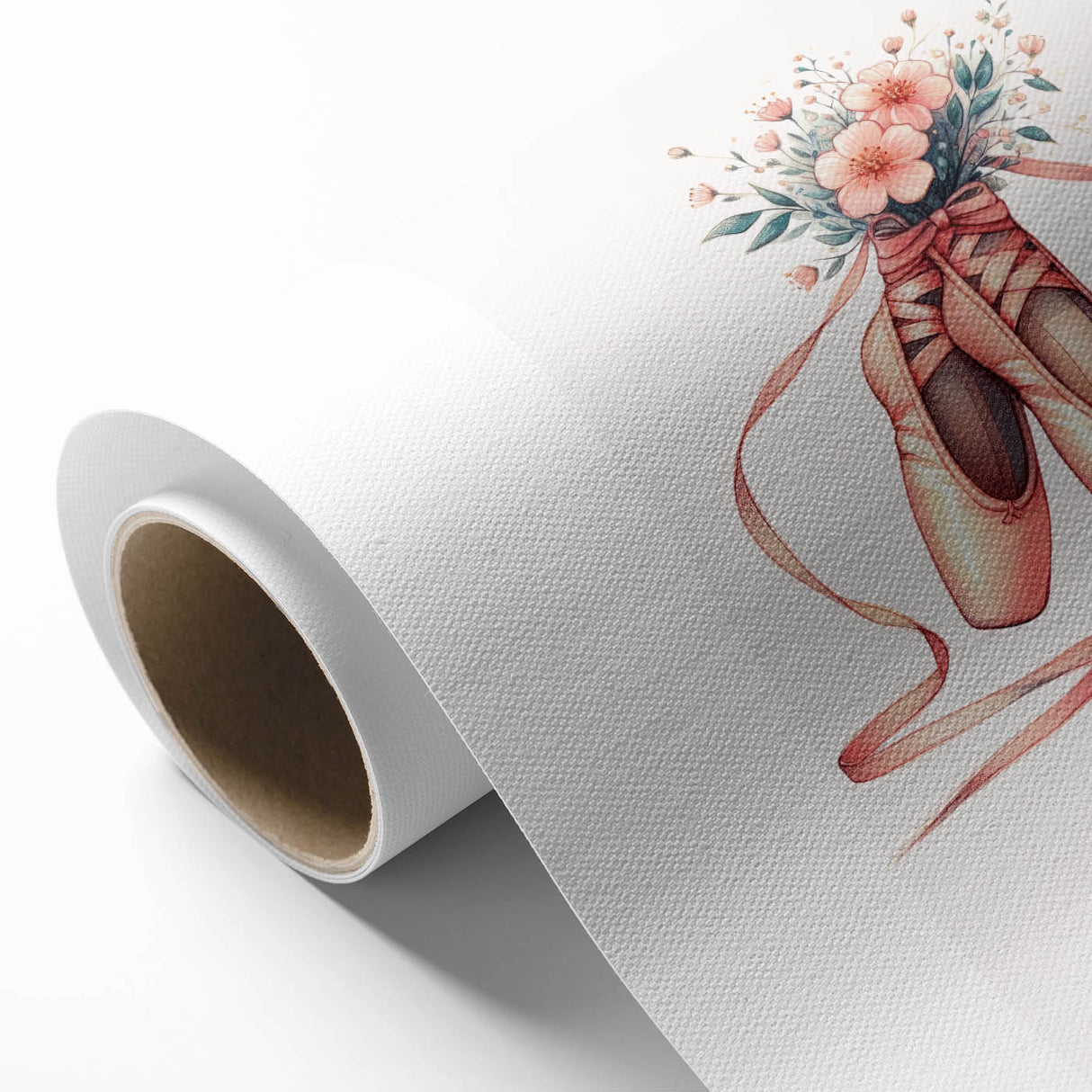 Floral Ballet Shoes Wall Print - Personalized Kids Art