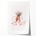 Floral Ballet Shoes Wall Print - Personalized Kids Art