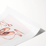 Floral Ballet Shoes Wall Print - Personalized Kids Art