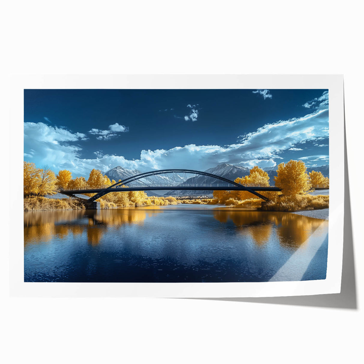Landscape bridge rolled print showcasing intricate details of a scenic bridge design in earthy tones. The artwork is elegantly rolled for easy display and transport, perfect for enhancing home decor.