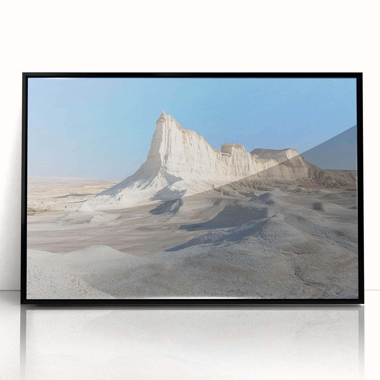 Framed acrylic artwork showcasing a stunning landscape of canyons, featuring rich earthy tones and intricate details, ideal for enhancing modern home decor.