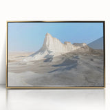 Framed acrylic artwork showcasing a stunning landscape of canyons with vibrant colors and gold accents, perfect for home decor and modern art enthusiasts.