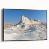 Framed landscape canvas art depicting stunning canyons in rich earthy tones, featuring a sleek black frame. Ideal for enhancing modern home decor.