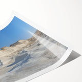 Stunning landscape print showcasing vibrant canyons in rich earth tones, rolled for easy shipping, perfect for home decor or office settings. Ideal for nature lovers.