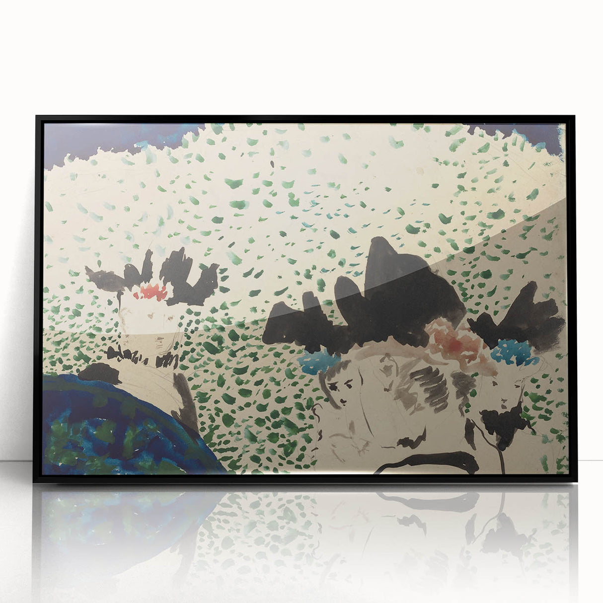 Four Ladies with Fancy Hats Wall Art - Unique Modern Decor for Art Lovers