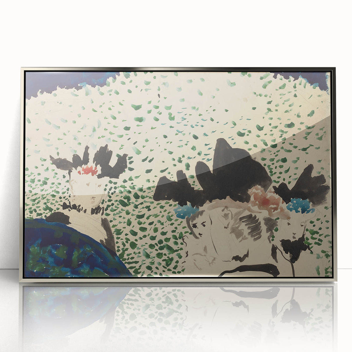 Four Ladies with Fancy Hats Wall Art - Unique Modern Decor for Art Lovers