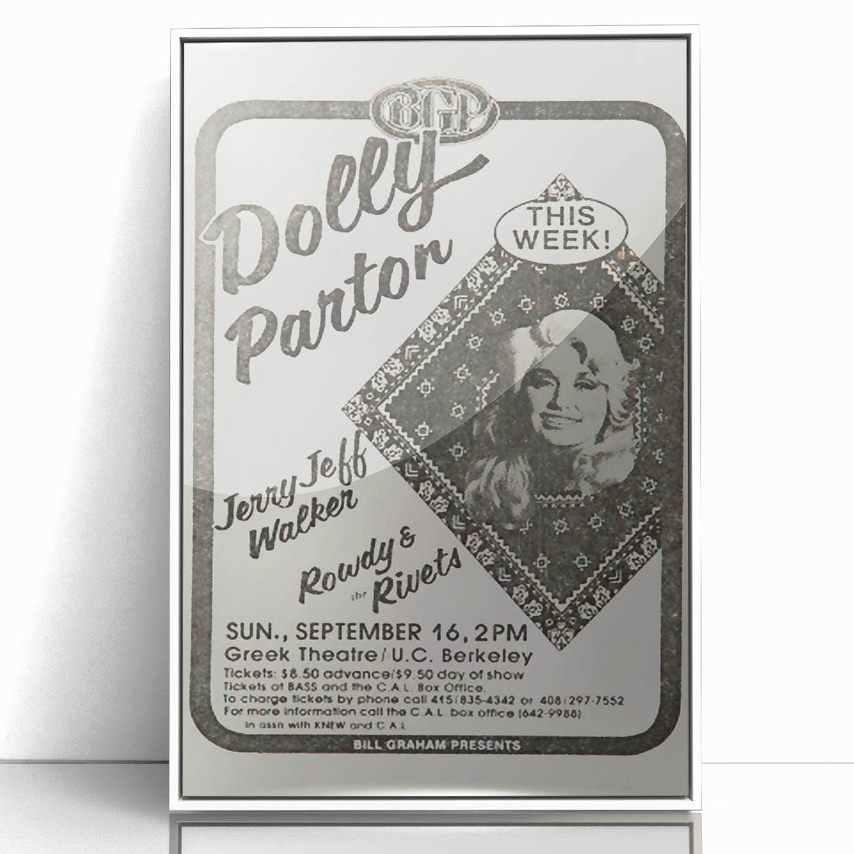 Dolly Parton Concert Poster - Vintage 1980s Music Art