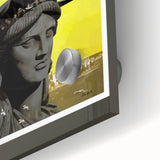 Retro New York Travel Poster - Vintage Statue of Liberty Wall Art