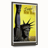 Retro New York Travel Poster - Vintage Statue of Liberty Wall Art