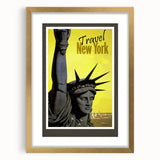 Retro New York Travel Poster - Vintage Statue of Liberty Wall Art