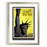 Retro New York Travel Poster - Vintage Statue of Liberty Wall Art