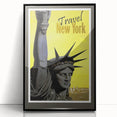 Retro New York Travel Poster - Vintage Statue of Liberty Wall Art