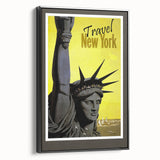 Retro New York Travel Poster - Vintage Statue of Liberty Wall Art