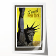 Retro New York Travel Poster - Vintage Statue of Liberty Wall Art