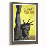 Retro New York Travel Poster - Vintage Statue of Liberty Wall Art
