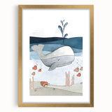 Nursery Wall Art - Peaceful Whale Kids Wall Art Prints for Boys