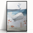 Nursery Wall Art - Peaceful Whale Kids Wall Art Prints for Boys
