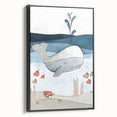 Nursery Wall Art - Peaceful Whale Kids Wall Art Prints for Boys