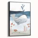 Nursery Wall Art - Peaceful Whale Kids Wall Art Prints for Boys