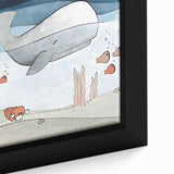 Nursery Wall Art - Peaceful Whale Kids Wall Art Prints for Boys