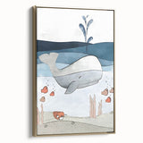 Nursery Wall Art - Peaceful Whale Kids Wall Art Prints for Boys