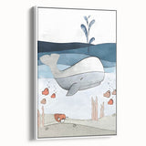 Nursery Wall Art - Peaceful Whale Kids Wall Art Prints for Boys