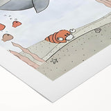 Nursery Wall Art - Peaceful Whale Kids Wall Art Prints for Boys