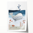 Nursery Wall Art - Peaceful Whale Kids Wall Art Prints for Boys