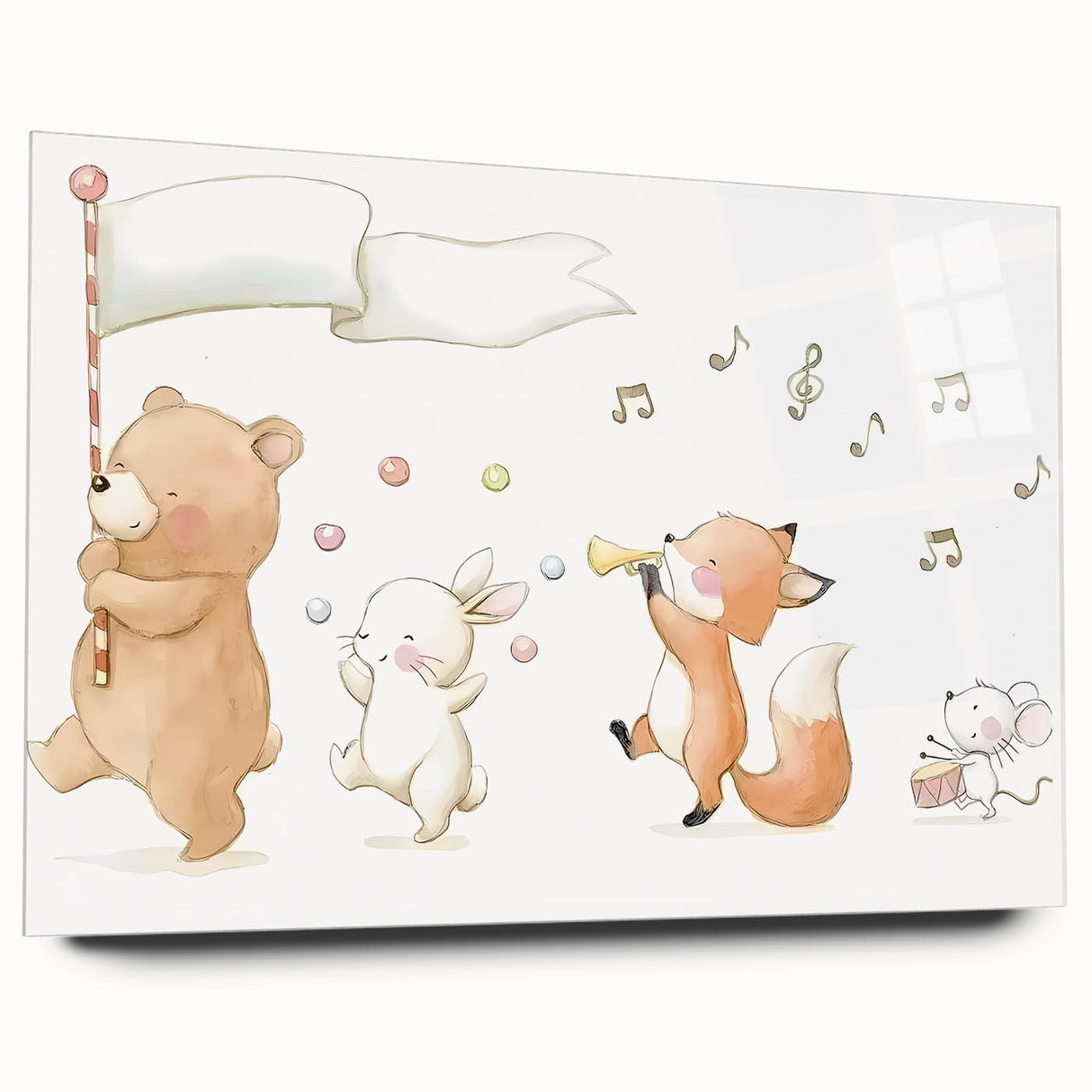 Woodland Animal Parade Nursery Wall Art - Kids Room Prints