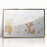 Woodland Animal Parade Nursery Wall Art - Kids Room Prints