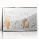 Woodland Animal Parade Nursery Wall Art - Kids Room Prints